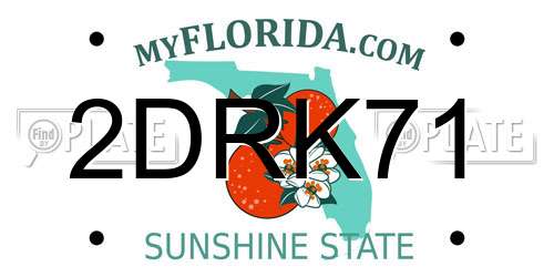 2DRK71 Florida License Plate