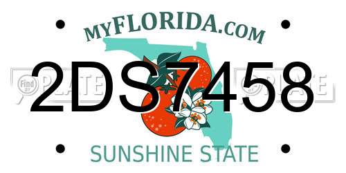 2DS7458 Florida License Plate