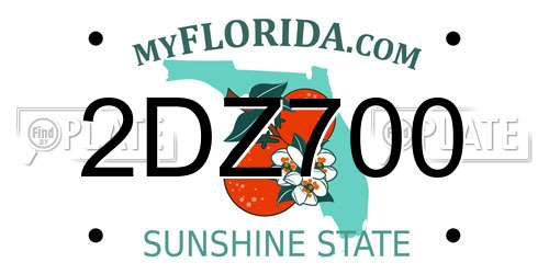 2DZ700 Florida License Plate