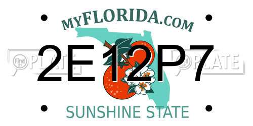 2E12P7 Florida License Plate