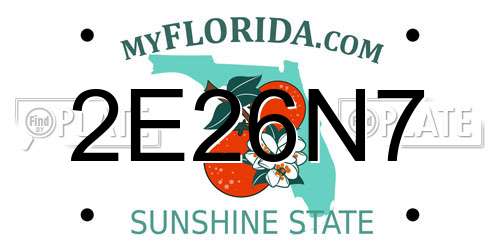 2E26N7 Florida License Plate