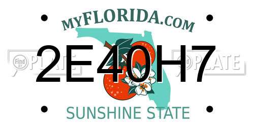 2E40H7 Florida License Plate
