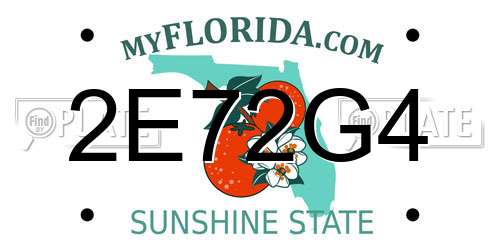 2E72G4 Florida License Plate