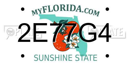 2E77G4 Florida License Plate