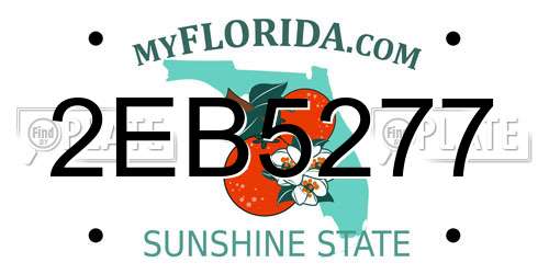 2EB5277 Florida License Plate