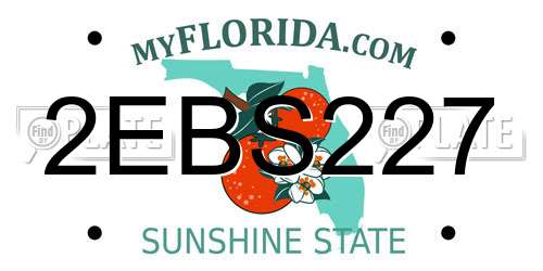 2EBS227 Florida License Plate