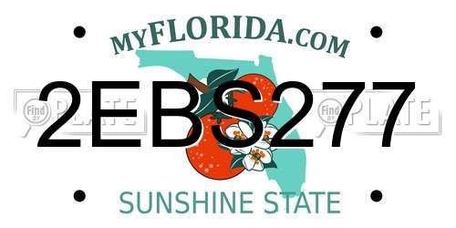 2EBS277 Florida License Plate