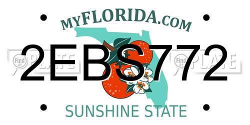 2EBS772 Florida License Plate