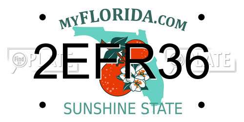 2EFR36 Florida License Plate