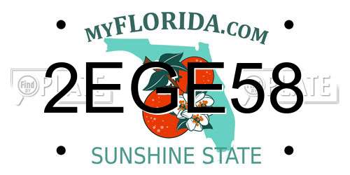 2EGE58 Florida License Plate