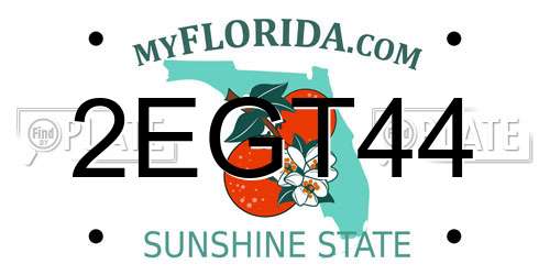 2EGT44 Florida License Plate