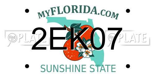 2EK07 Florida License Plate