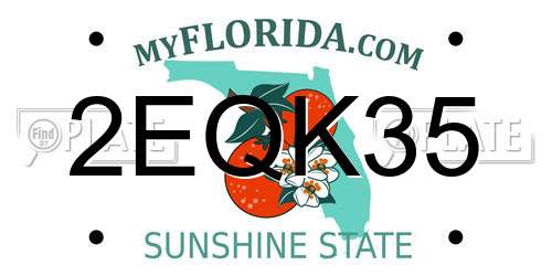 2EQK35 Florida License Plate