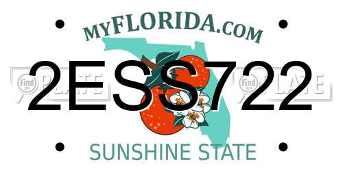 2ESS722 Florida License Plate