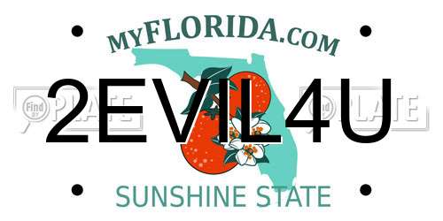 2EVIL4U Florida License Plate