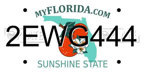 2EWG444 Florida License Plate