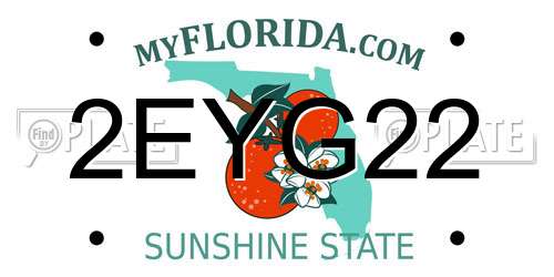 2EYG22 Florida License Plate