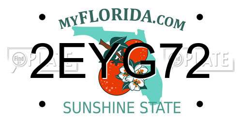 2EYG72 Florida License Plate
