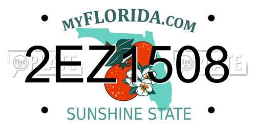2EZ1508 Florida License Plate