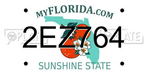 2EZ764 Florida License Plate