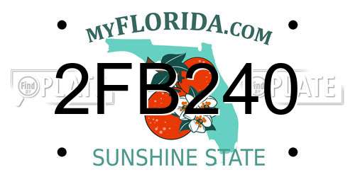 2FB240 Florida License Plate