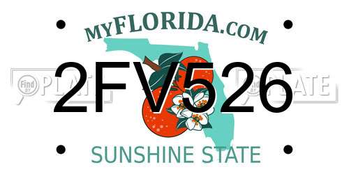 2FV526 Florida License Plate