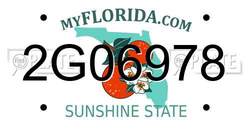 2G06978 Florida License Plate
