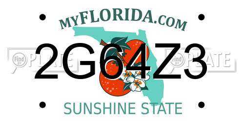 2G64Z3 Florida License Plate