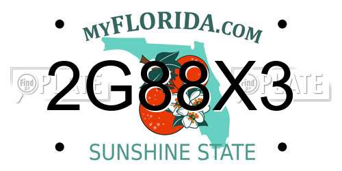 2G88X3 Florida License Plate