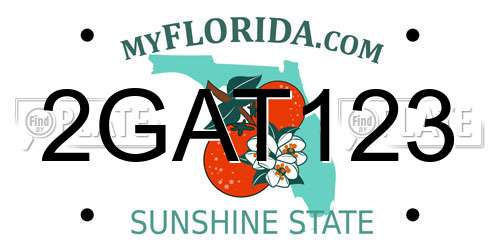 2GAT123 Florida License Plate