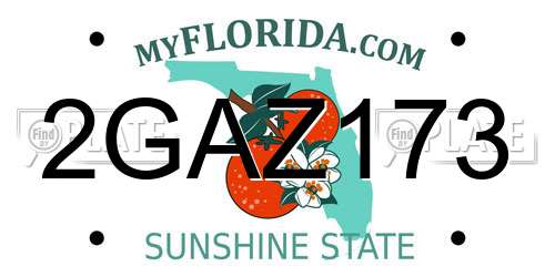 2GAZ173 Florida License Plate