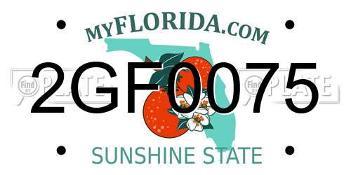2GF0075 Florida License Plate