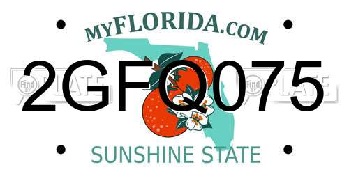 2GFQ075 Florida License Plate