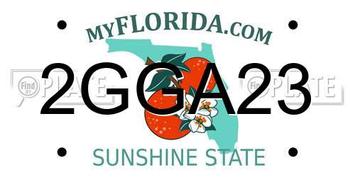 2GGA23 Florida License Plate