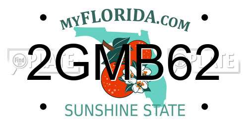 2GMB62 Florida License Plate