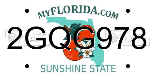 2GQG978 Florida License Plate