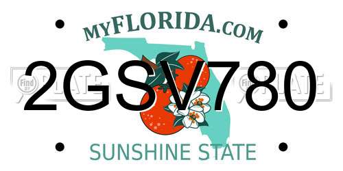 2GSV780 Florida License Plate