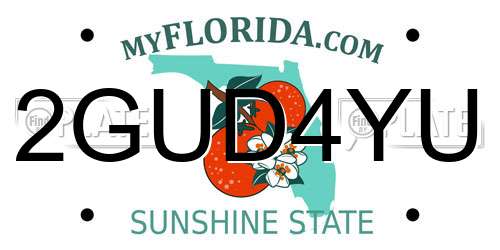 2GUD4YU Florida License Plate