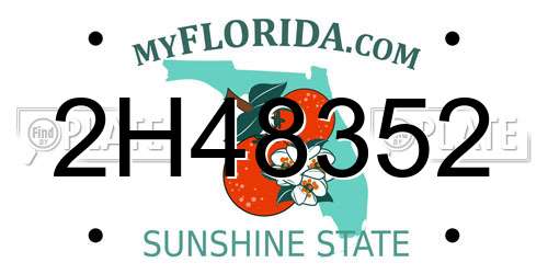 2H48352 Florida License Plate
