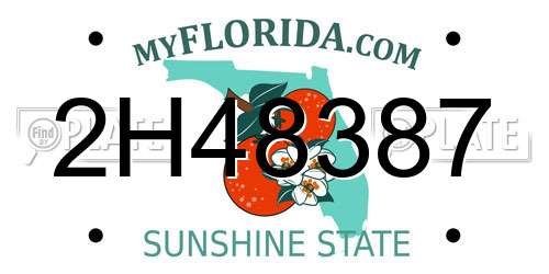 2H48387 Florida License Plate