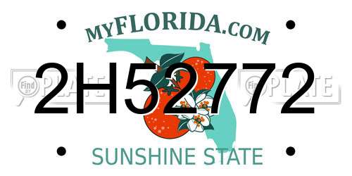 2H52772 Florida License Plate