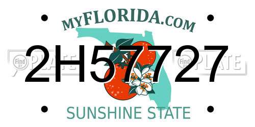 2H57727 Florida License Plate