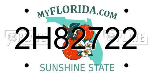 2H82722 Florida License Plate