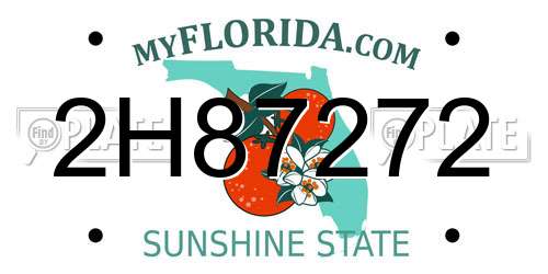 2H87272 Florida License Plate