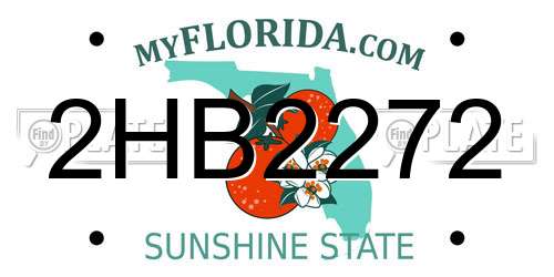 2HB2272 Florida License Plate