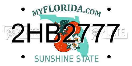 2HB2777 Florida License Plate