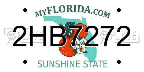 2HB7272 Florida License Plate