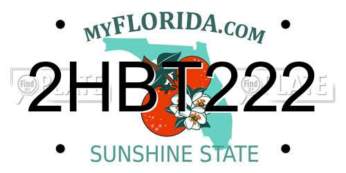 2HBT222 Florida License Plate