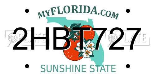 2HBT727 Florida License Plate