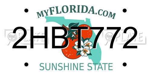 2HBT772 Florida License Plate